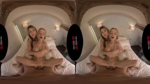 10代金髪娘と3Pセックス！バーチャルリアルポルノ無修正VR動画